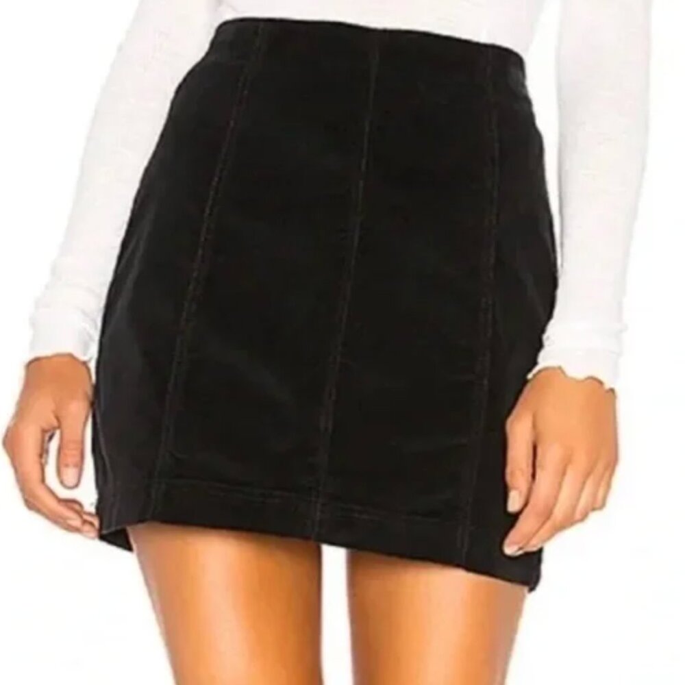 Free People Modern Femme Corduroy Mini Skirt | Color: Black | Size: 6